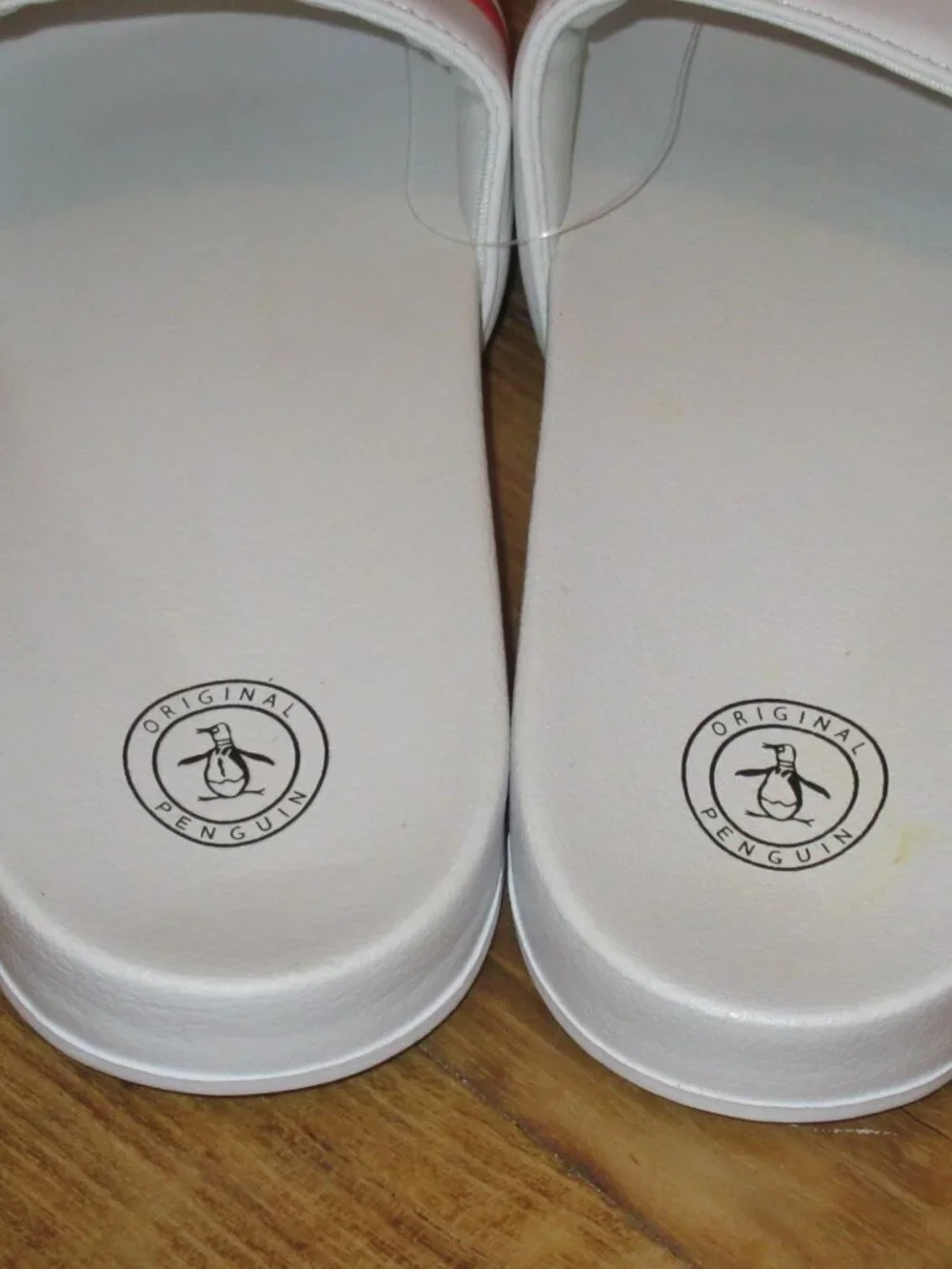 Original Penguin Men's Earle Slide Sandal White Coal Orange Red NWT Classic